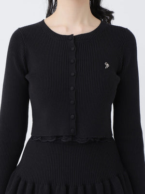 Back ribbon rib knit tops(eme10460)