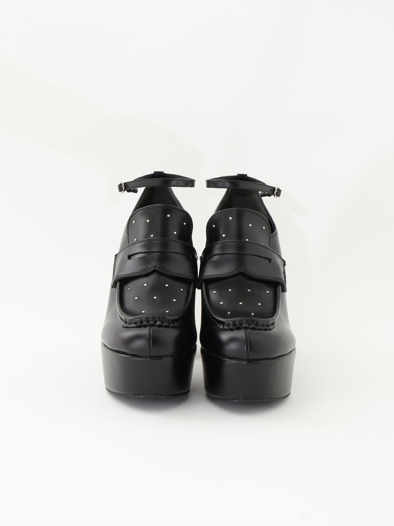 Studs leather loafer(eme10606)