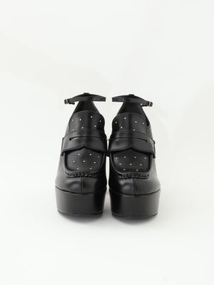 Studs leather loafer(eme10606)