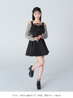 Taffeta ribbon mini onepiece(eme10531)