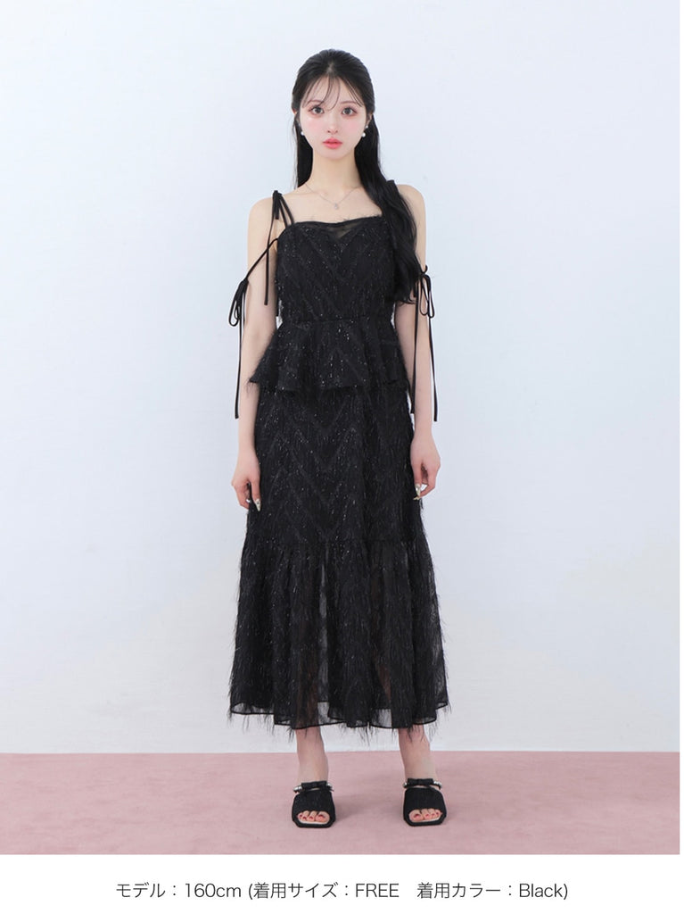 Lame fringe jacquard onepiece(eme10478)