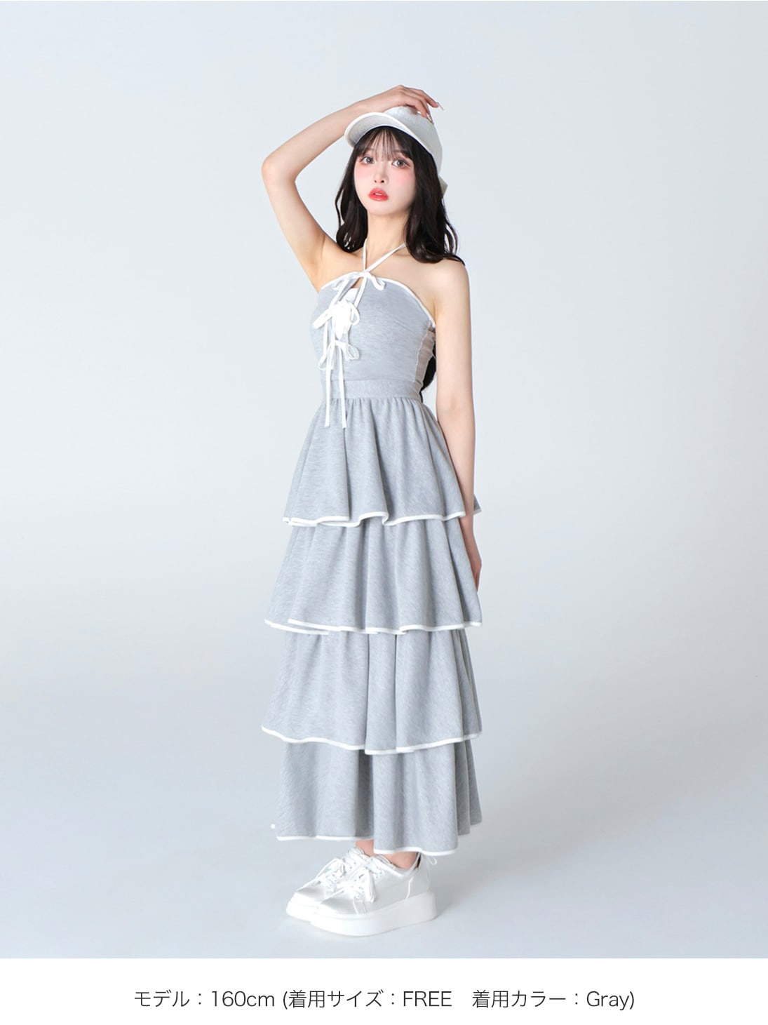 Sweat tiered long onepiece(eme10605)