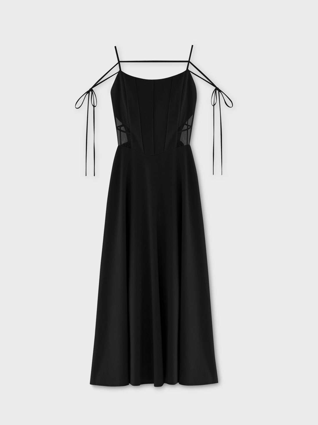 Side lace smooth ribbon onepiece(eme10394)