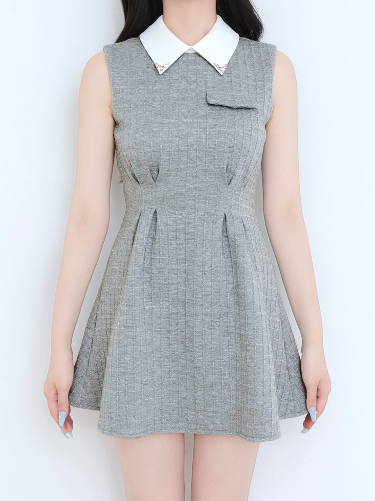 Bijou collar ribbon mini onepiece(eme10518)