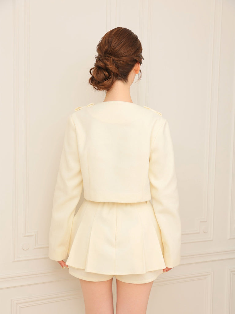 Cropped melton jacket(eme10498)