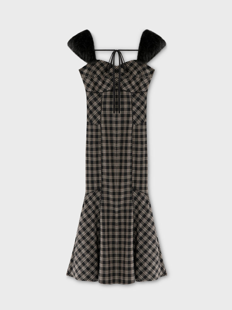 Fur sleeve mermaid onepiece(eme10718)