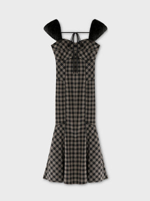 Fur sleeve mermaid onepiece(eme10718)