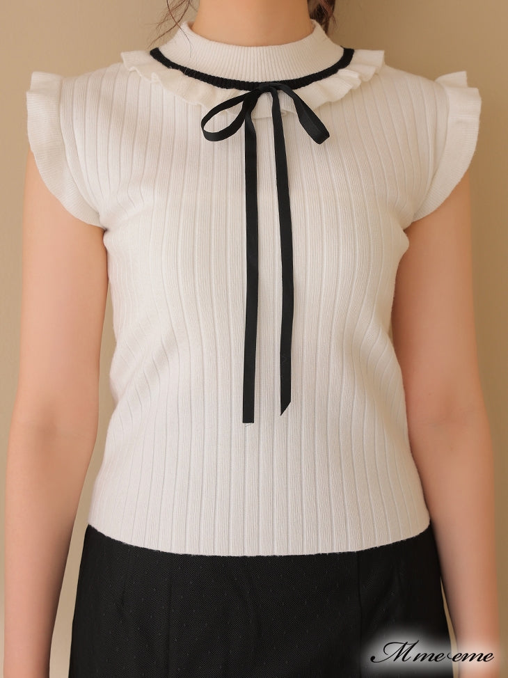 【SALE】Maid-like sleeveless knit (eme10232)