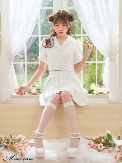 【SALE】Tweed pleated skirt (eme10414)