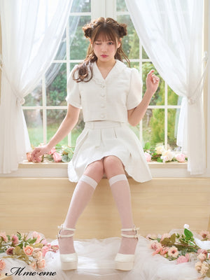 【SALE】Tweed pleated skirt (eme10414)