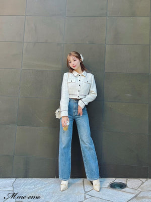 【SALE】Waist cut straight denim (eme10315)