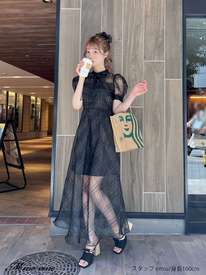 【SALE】Ribbon tweed mule (eme10312)