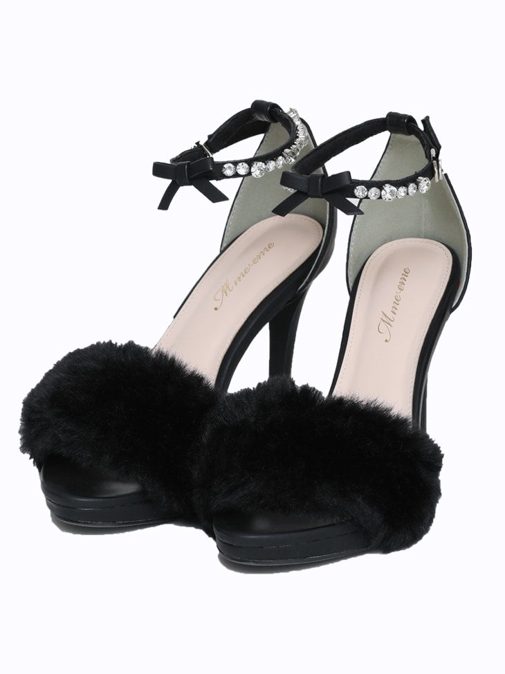 【SALE】Bijou fur sandals (eme10413)