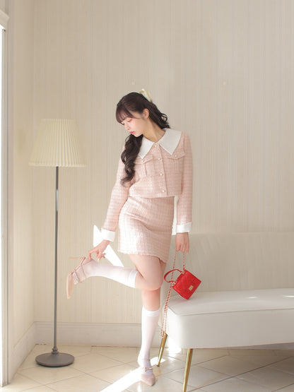 【SALE】Sweet spring tweed jacket (eme10337)
