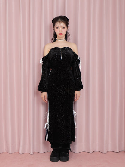 【SALE】Side line velour mermaid one piece(eme10456)