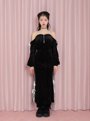 【SALE】Side line velour mermaid one piece(eme10456)