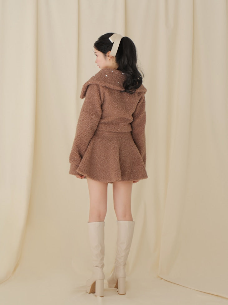 Big collar boa jacket(eme10377) – M me eme