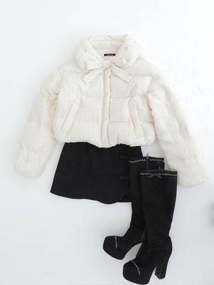 Lame ribbon trapizoid mini skirt (eme10370)