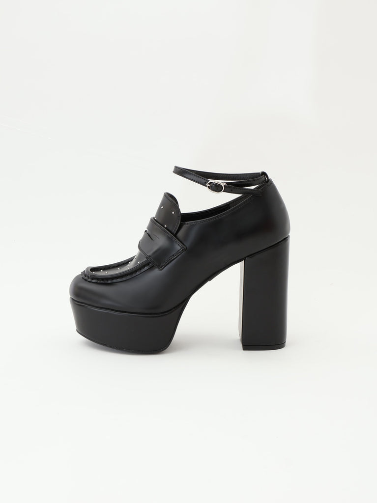Studs leather loafer(eme10606)