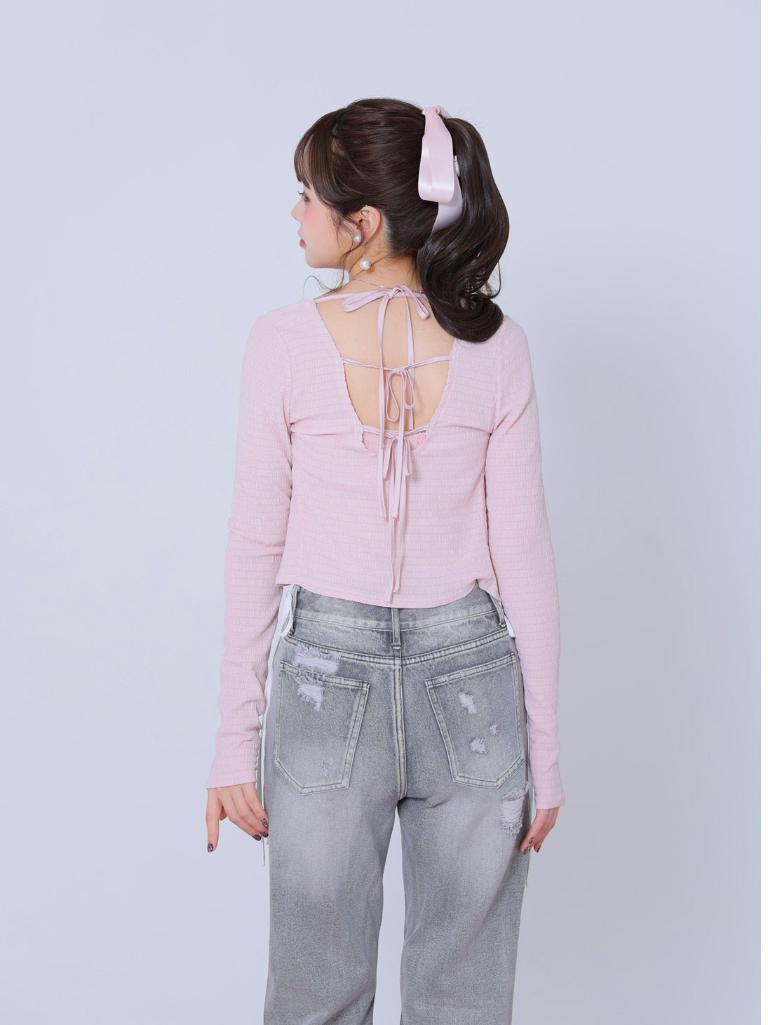 モデル：158cm（着用サイズ：S／着用カラー：Gray）