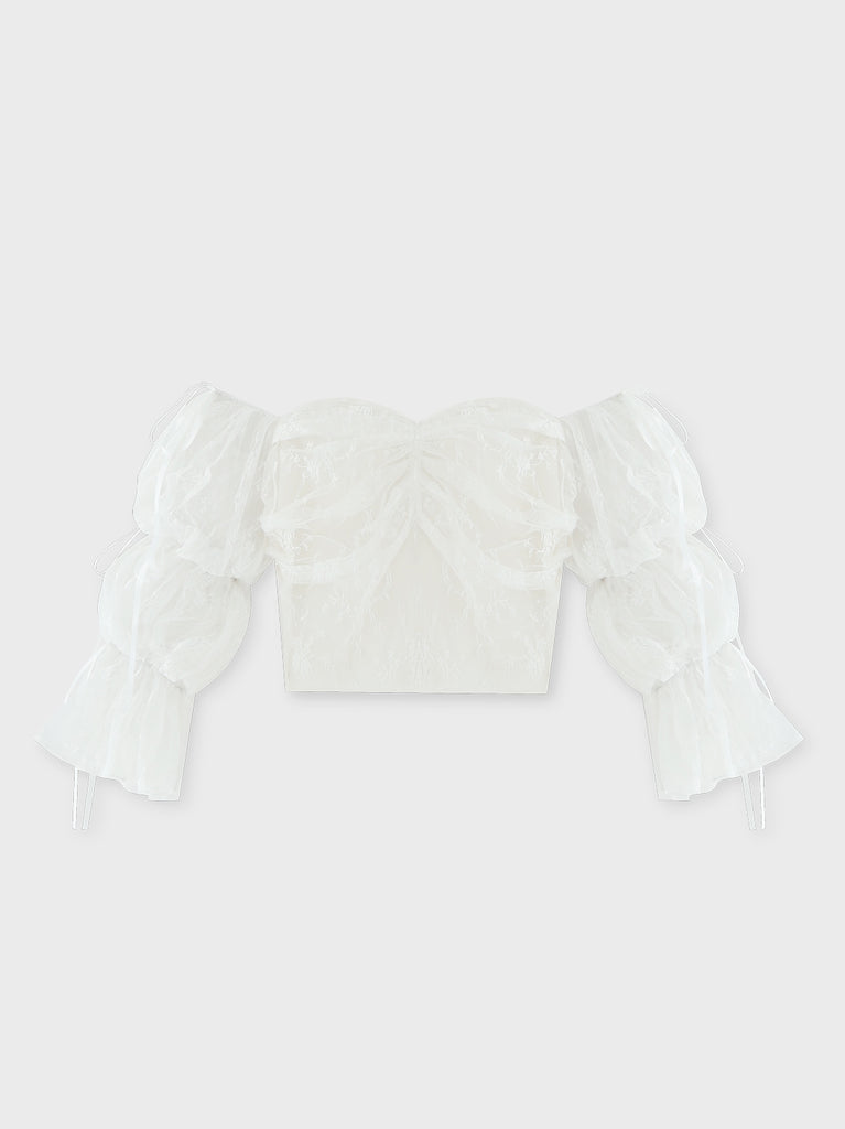 Candy sleeve lace tops(eme10708)