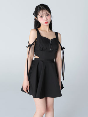 Taffeta ribbon mini onepiece(eme10531)