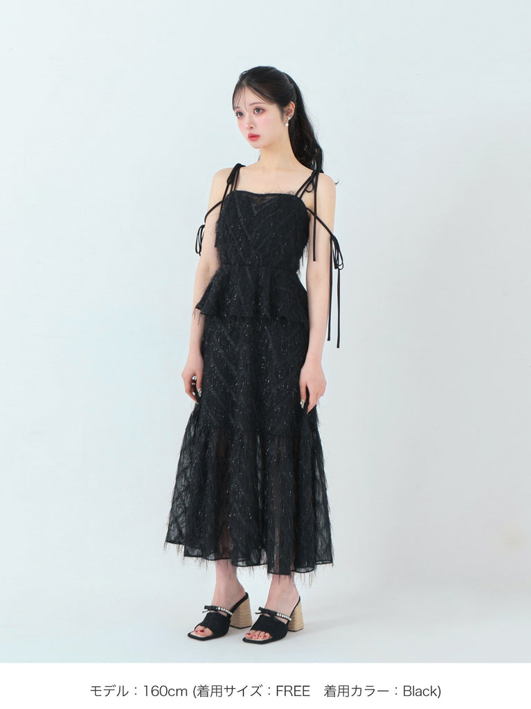 Lame fringe jacquard onepiece(eme10478)
