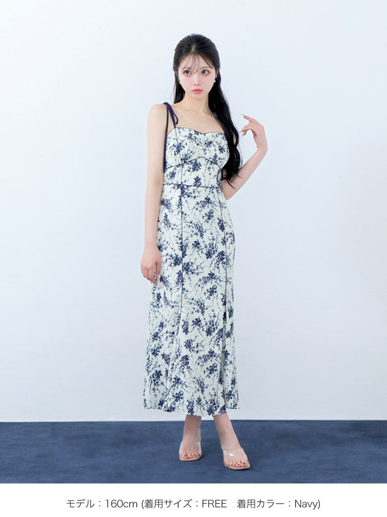 flower print cami onepiece(eme10542)