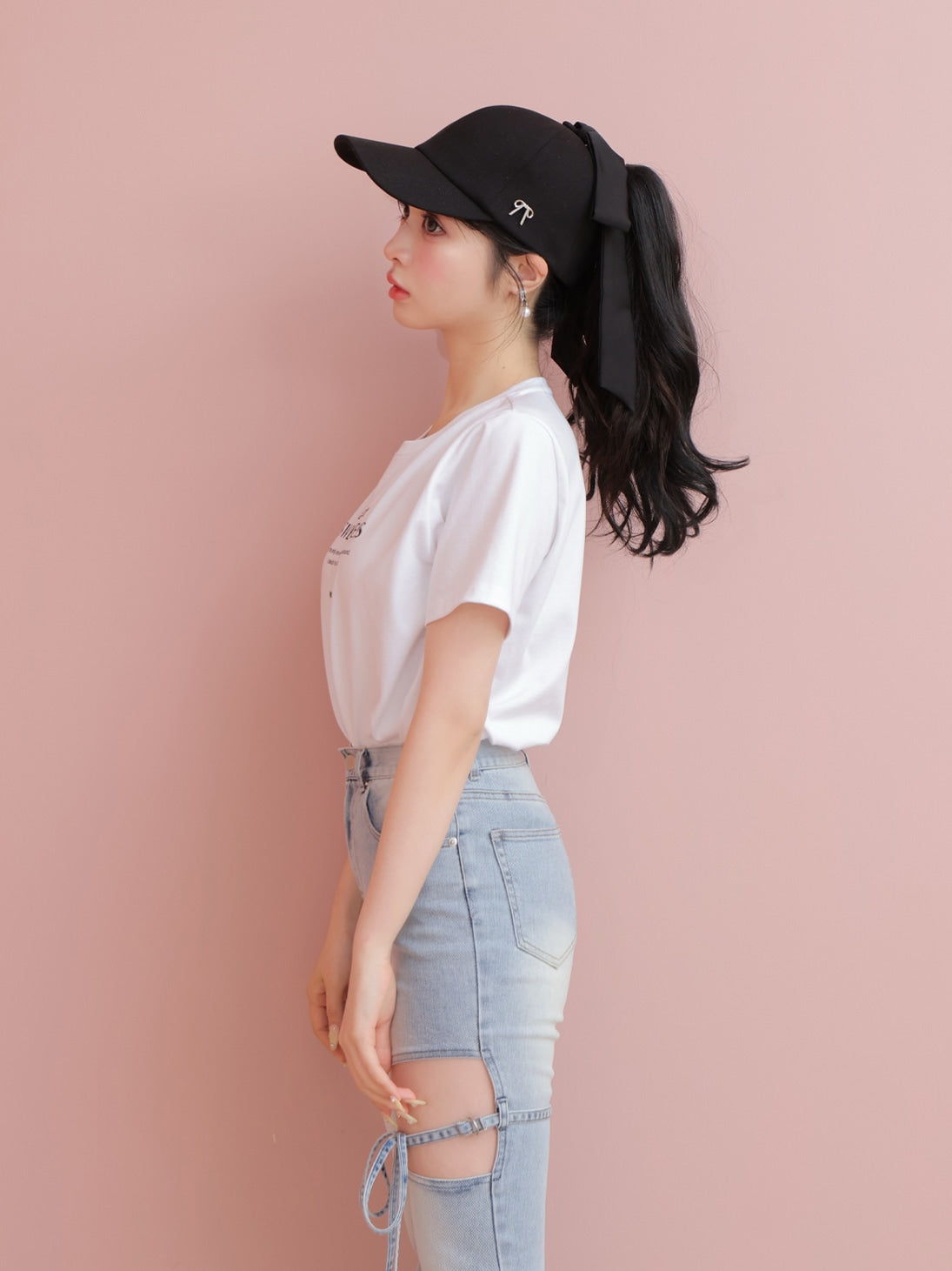 3way ribbon cap(eme10544)