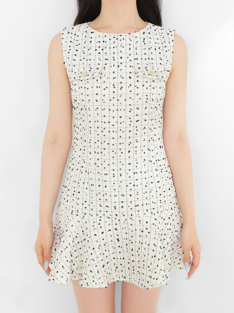 Check tweed mermaid mini onepiece(eme10545)