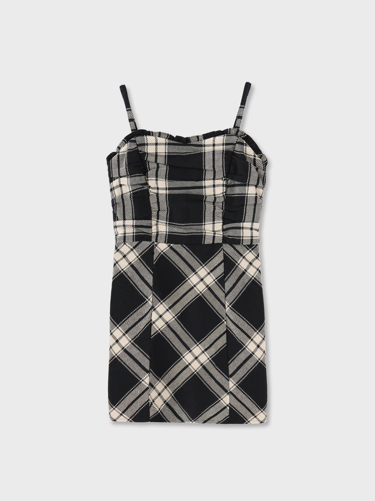 Urban check camisole onepiece(eme10800)