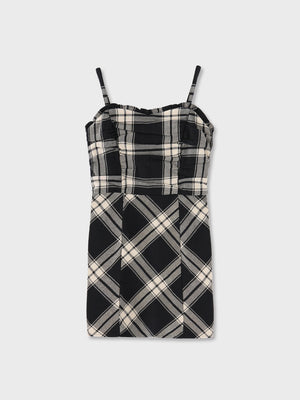 Urban check camisole onepiece(eme10800)