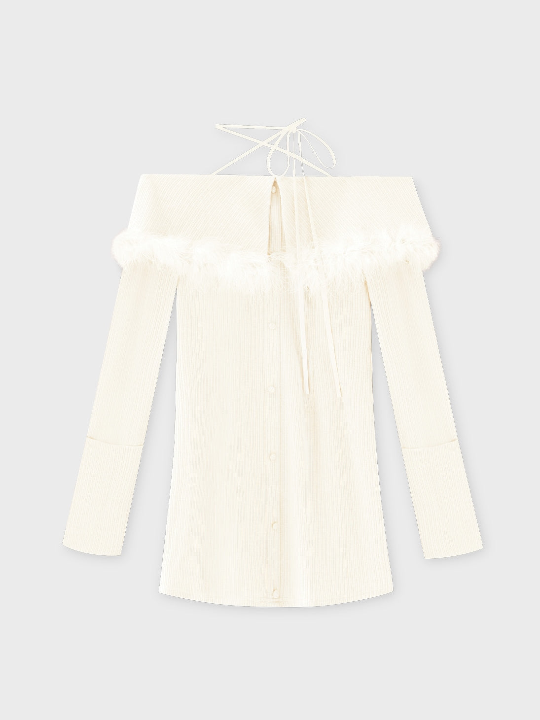 2way feather collar mini onepiece(eme10375)
