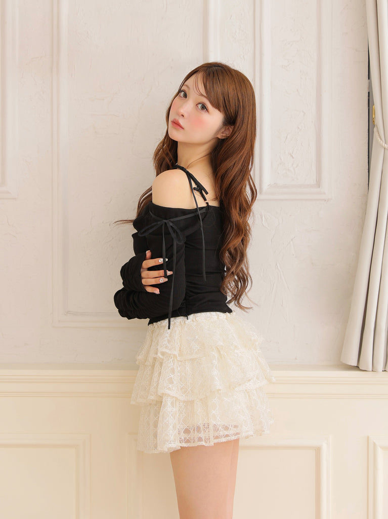 Ribbon ribbed knit(eme10773)