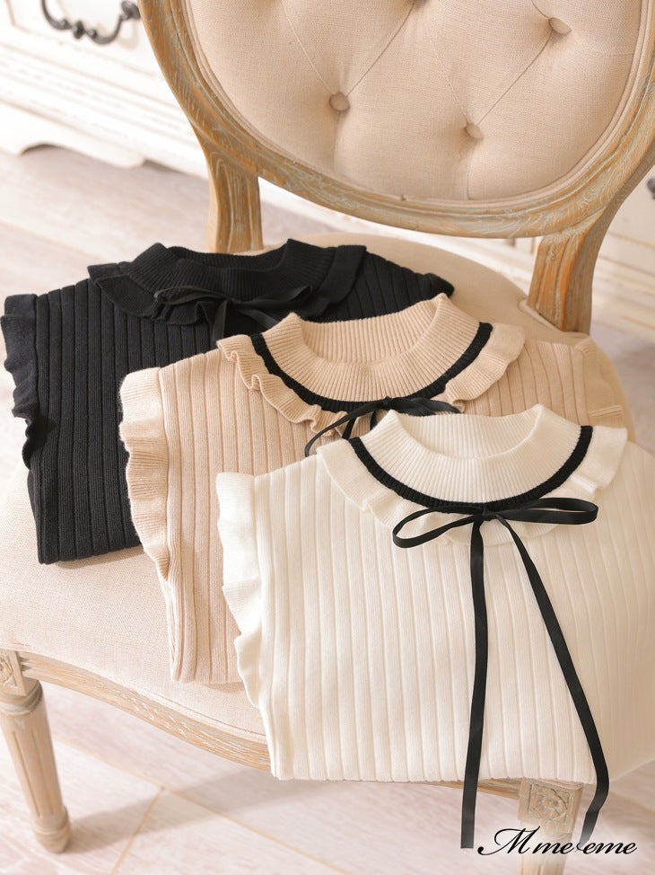 【SALE】Maid-like sleeveless knit (eme10232)