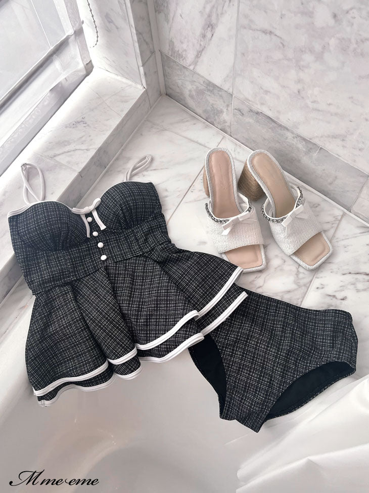 【SALE】Ribbon tweed mule (eme10312)