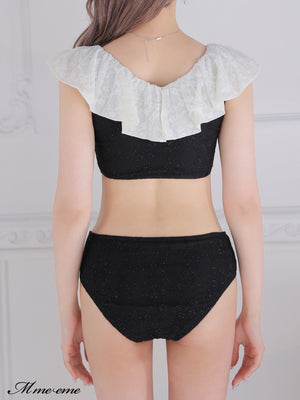 【SALE】Ribbon × glitter lace swimwear (eme10408)