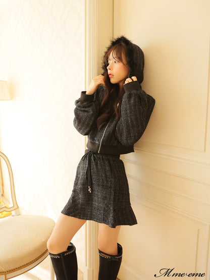 【SALE】Lame tweed mini skirt (eme10421)