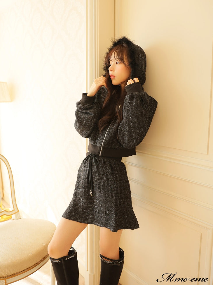 【SALE】Lame tweed mini skirt (eme10421)