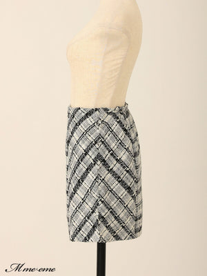 【SALE】Lame tweed trapezoidal skirt (eme10507)