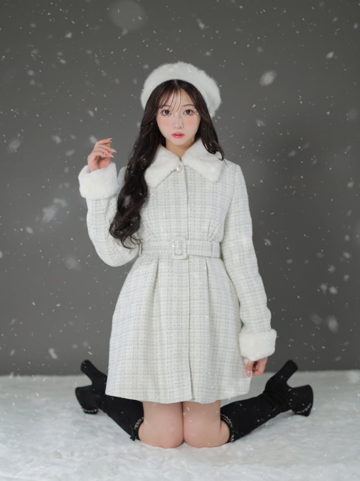 【SALE】Lame tweed fur coat (eme10508)