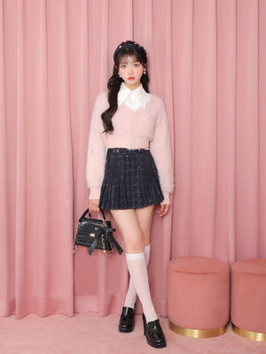 Belt design pleats mini skirt(eme10362)