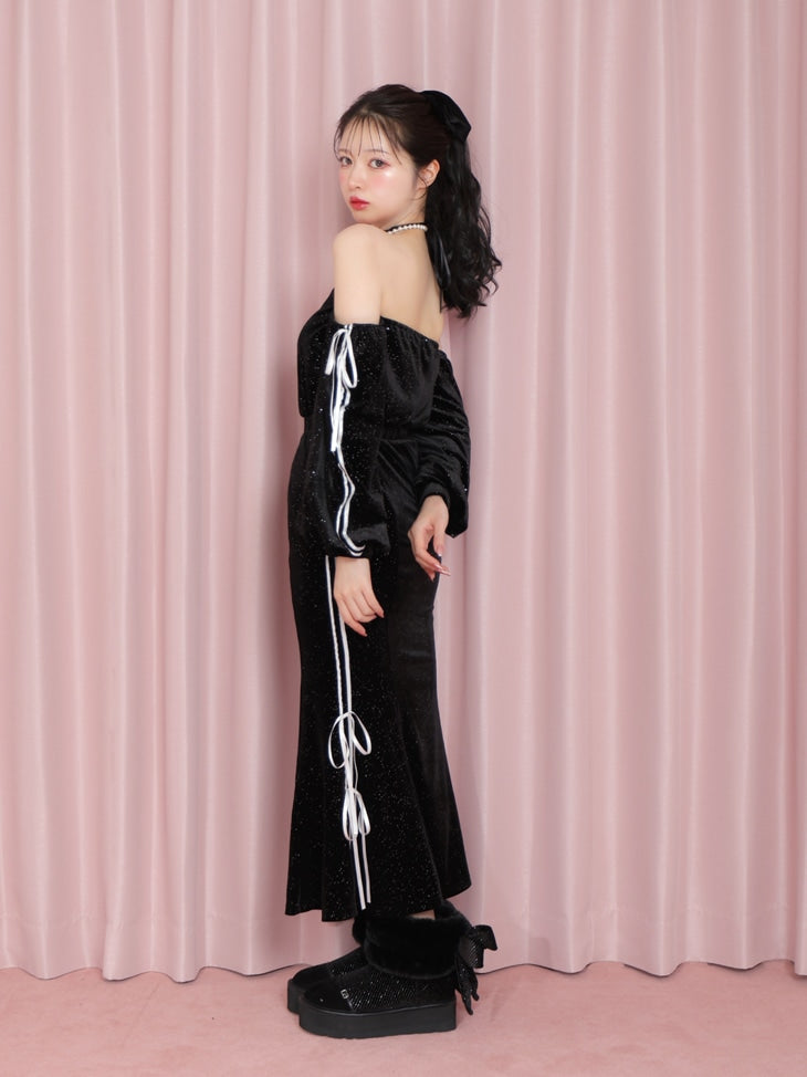 【SALE】Side line velour mermaid one piece(eme10456)