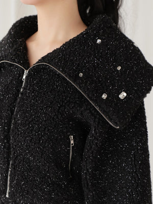 Big collar boa jacket(eme10377)