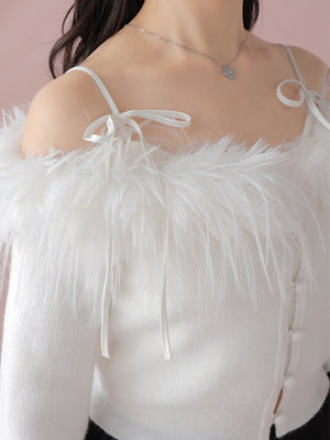 Feather ensemble knit tops(eme10366)