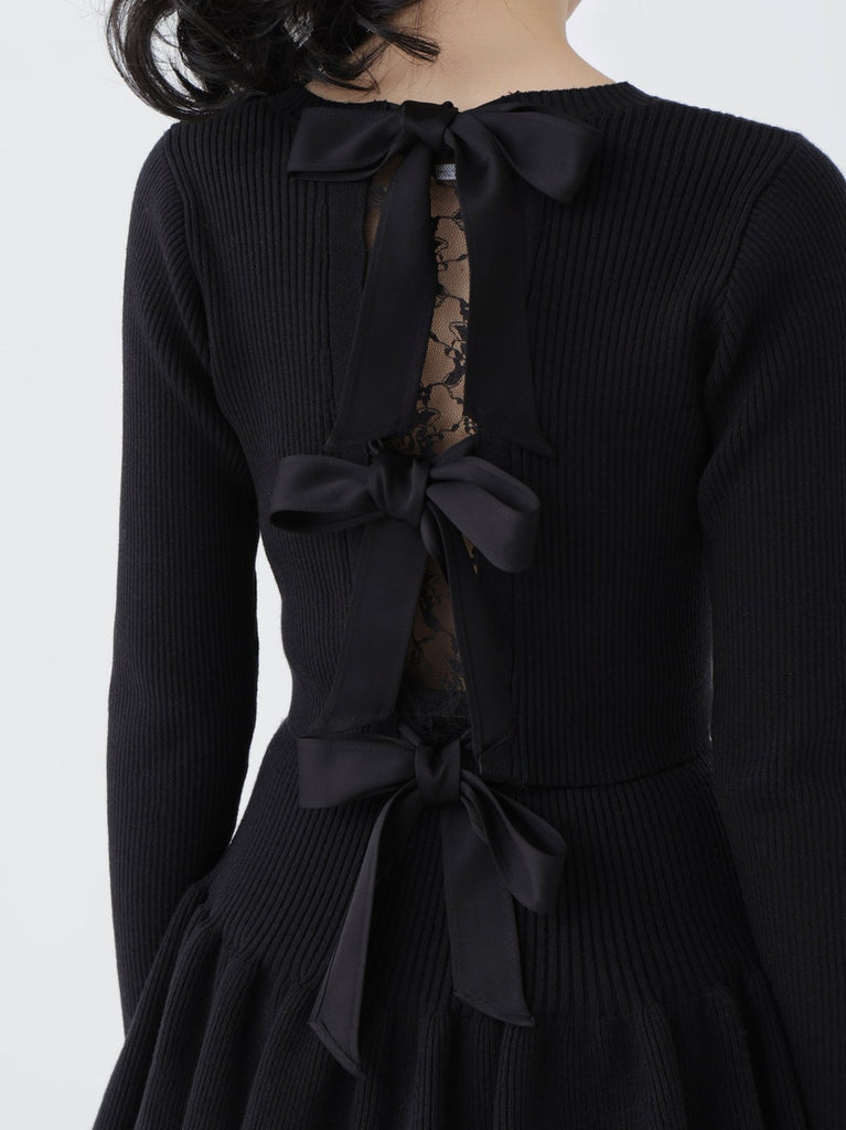 Back ribbon rib knit tops(eme10460)