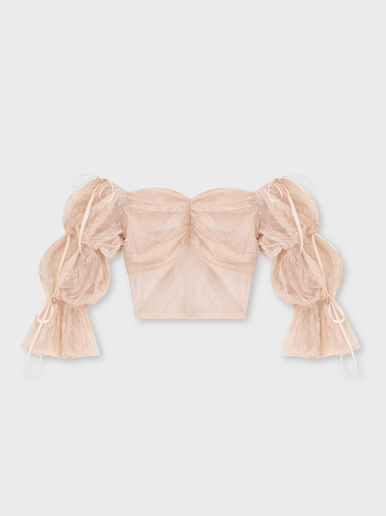 Candy sleeve lace tops(eme10708)