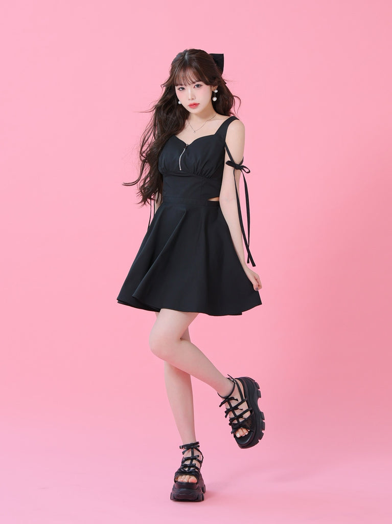 Sheer dot ribbon sport sandal(eme10539)