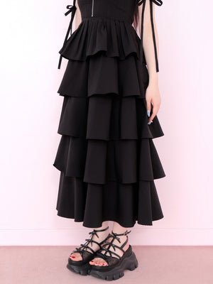 Side ribbon tiered onepiece(eme10497)