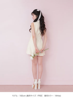 Bijou collar ribbon mini onepiece(eme10518)